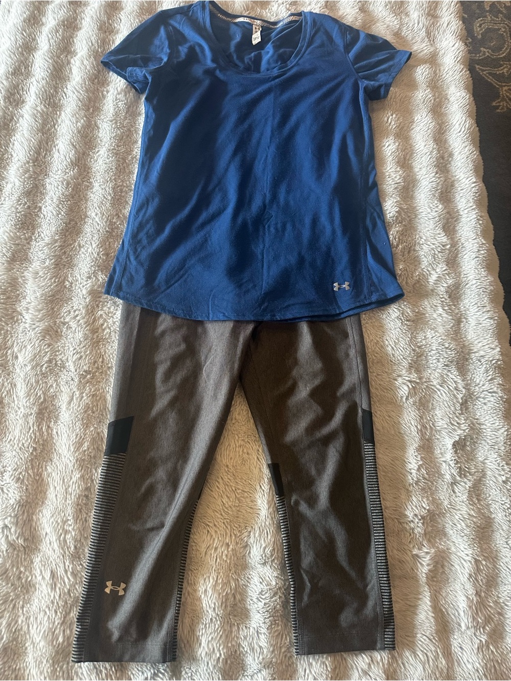 Under Armour HeatGear Women’s Running Shirt Compression Leggings Set S/M